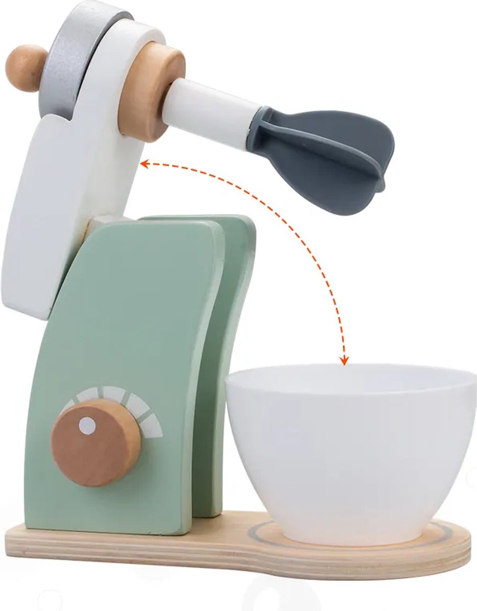 Wood'n Buddy Houten Speelgoed Keukenmachine Set - Montessori Speelgoed Stimulerend voor de Motoriek