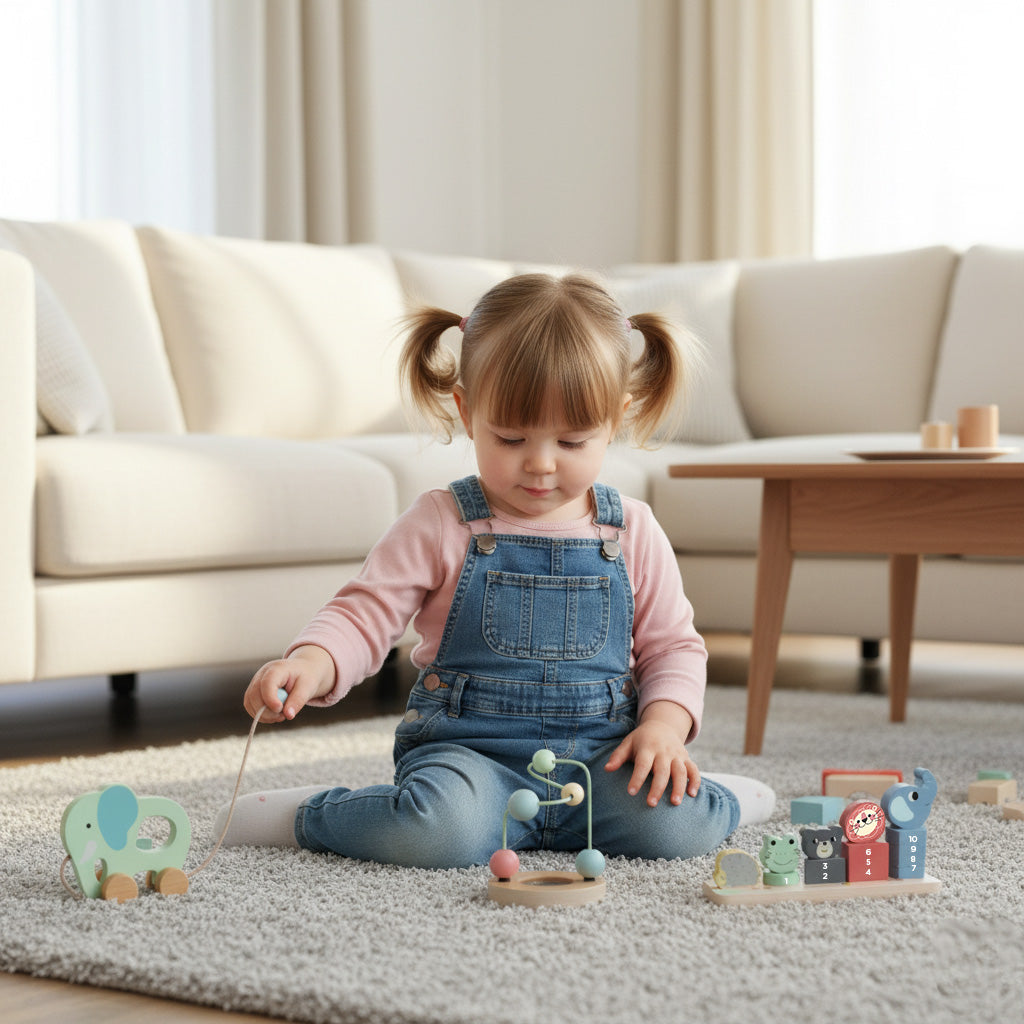 Wood'n Buddy Leerzaam Houten Speelgoed Trio - Montessori Speelgoed