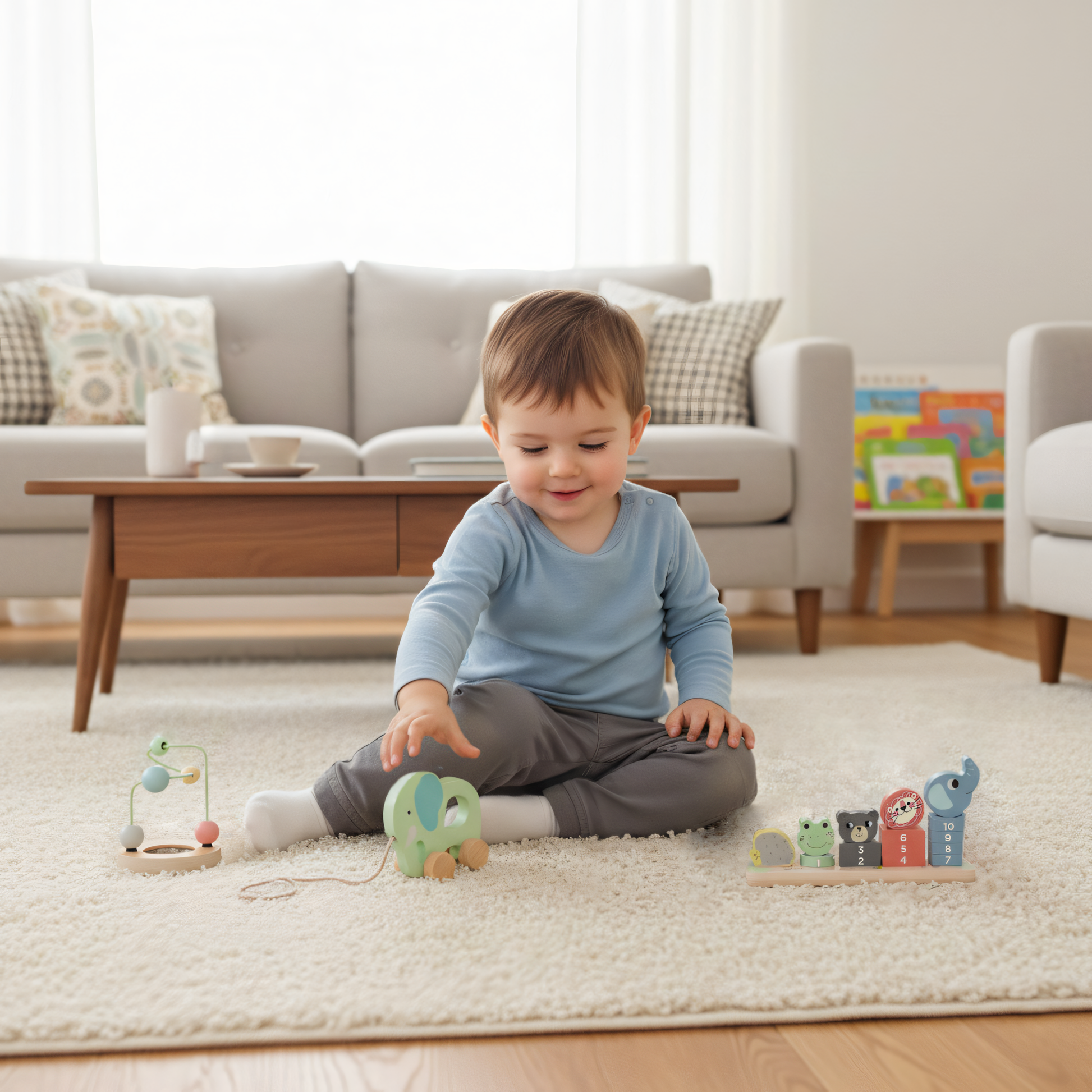 Wood'n Buddy Leerzaam Houten Speelgoed Trio - Montessori Speelgoed