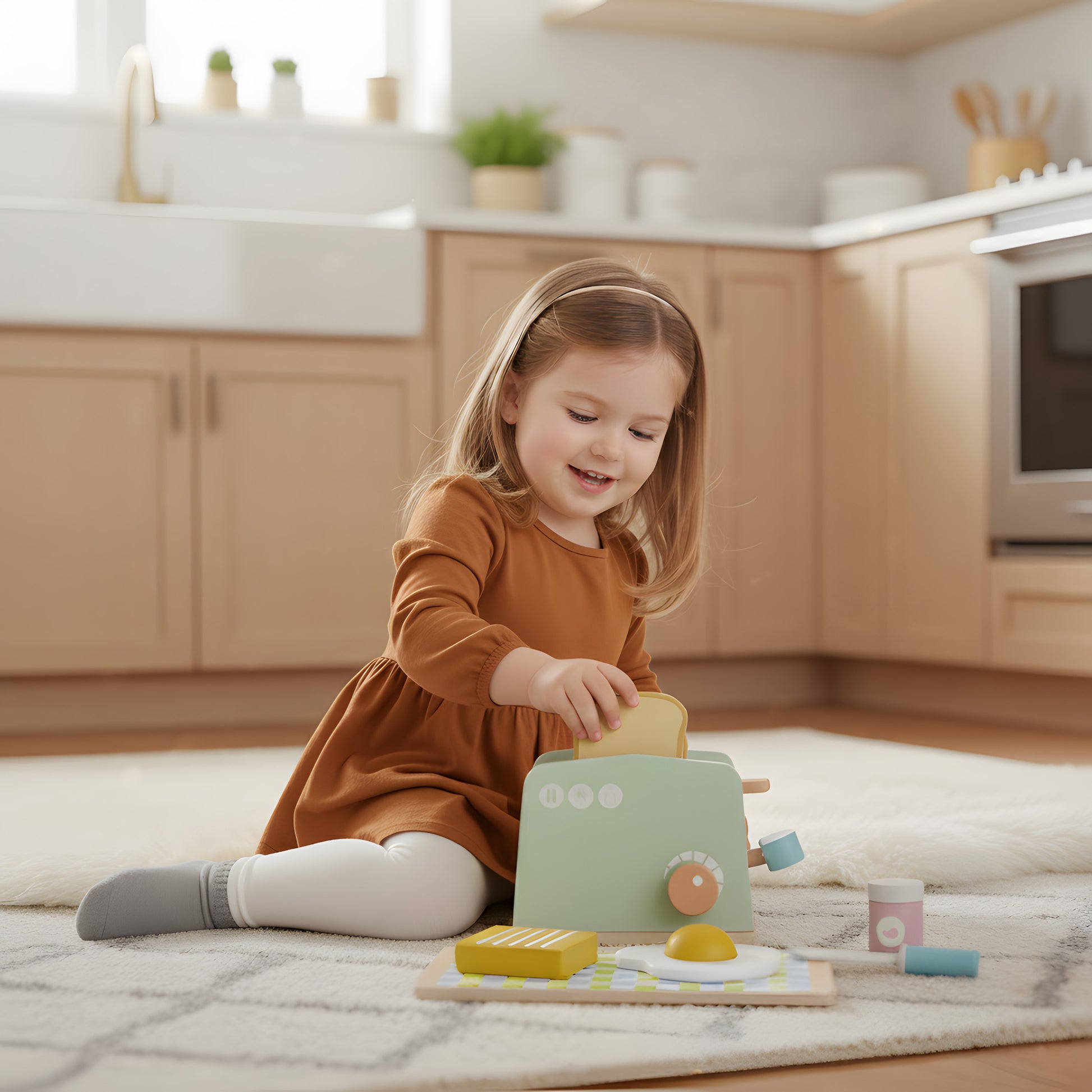 Wood'n Buddy Houten Broodrooster set - Houten Speelgoed voor Keuken