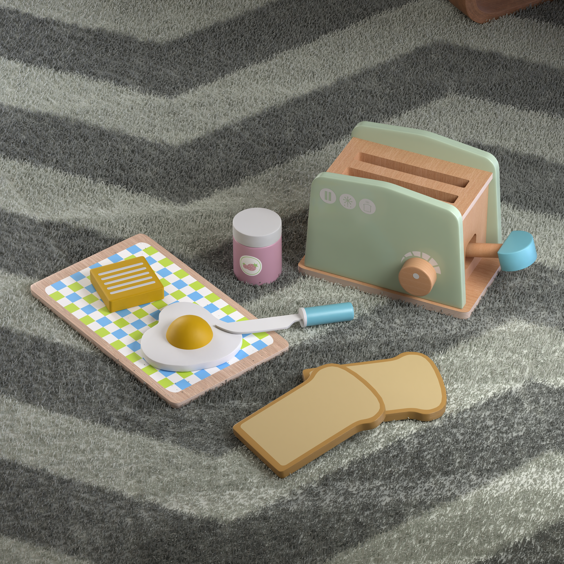 Wood'n Buddy Houten Broodrooster set - Houten Speelgoed voor Keuken